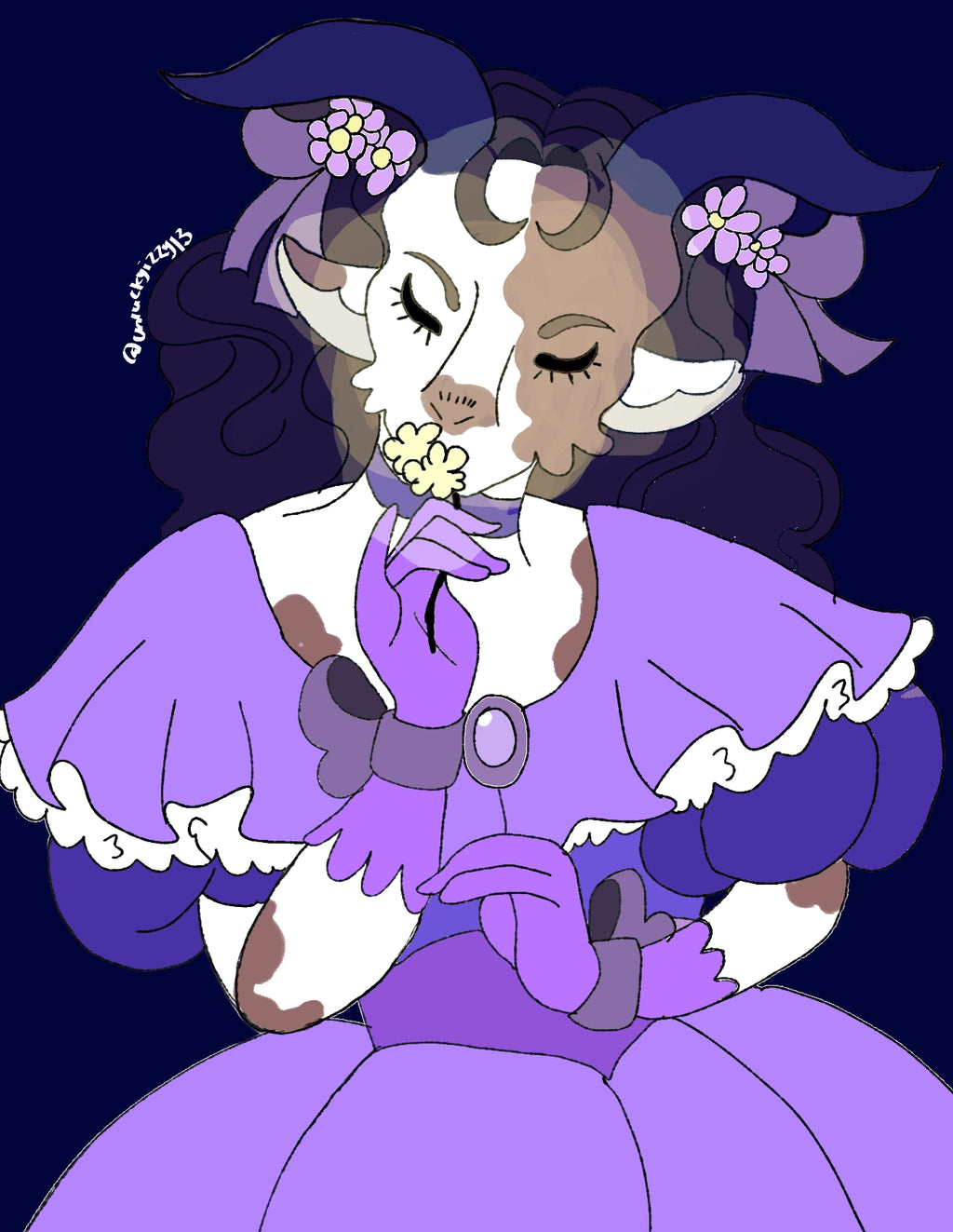 Lavender the Calm Goat Mini Print