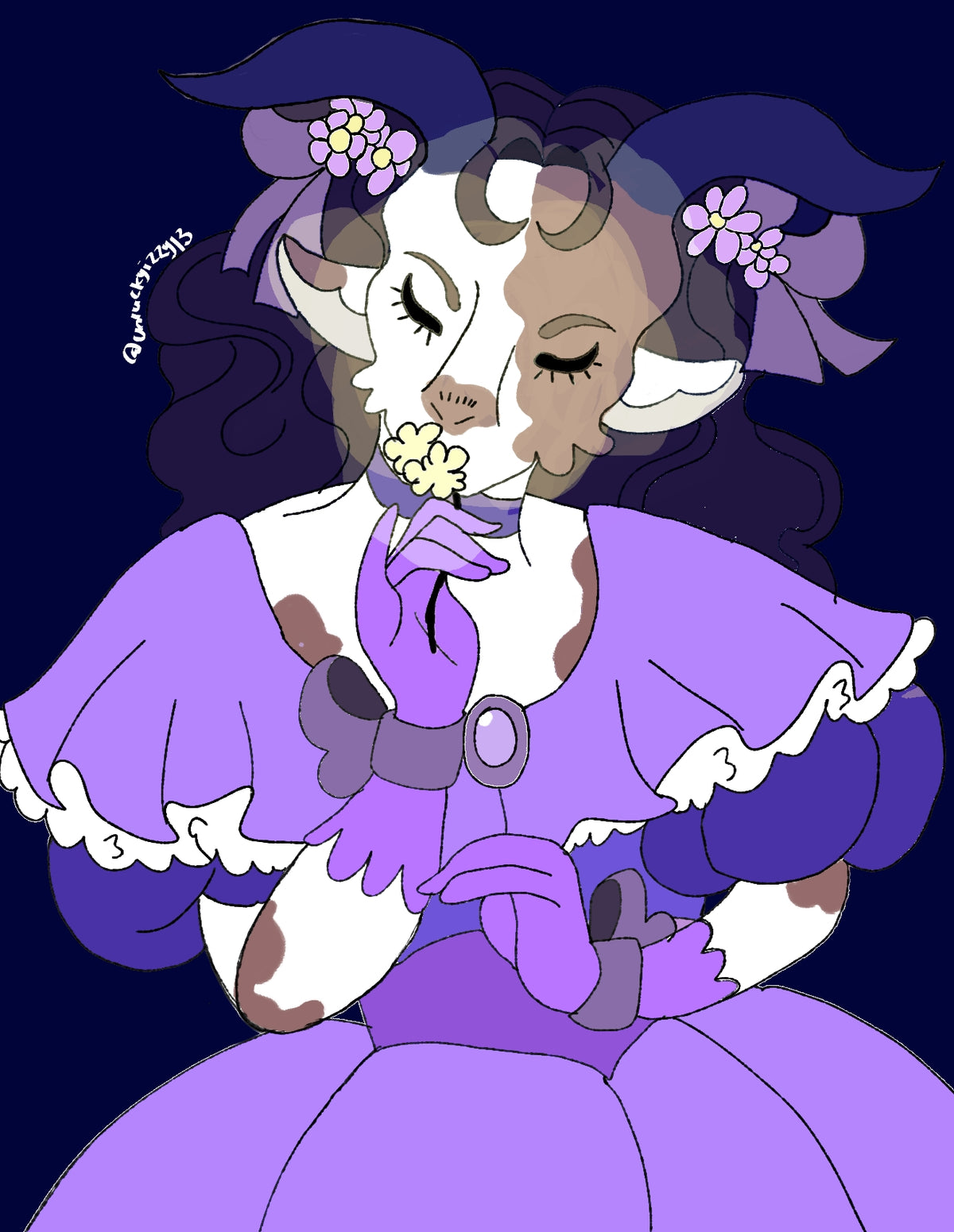 Lavender the Calm Goat Mini Print